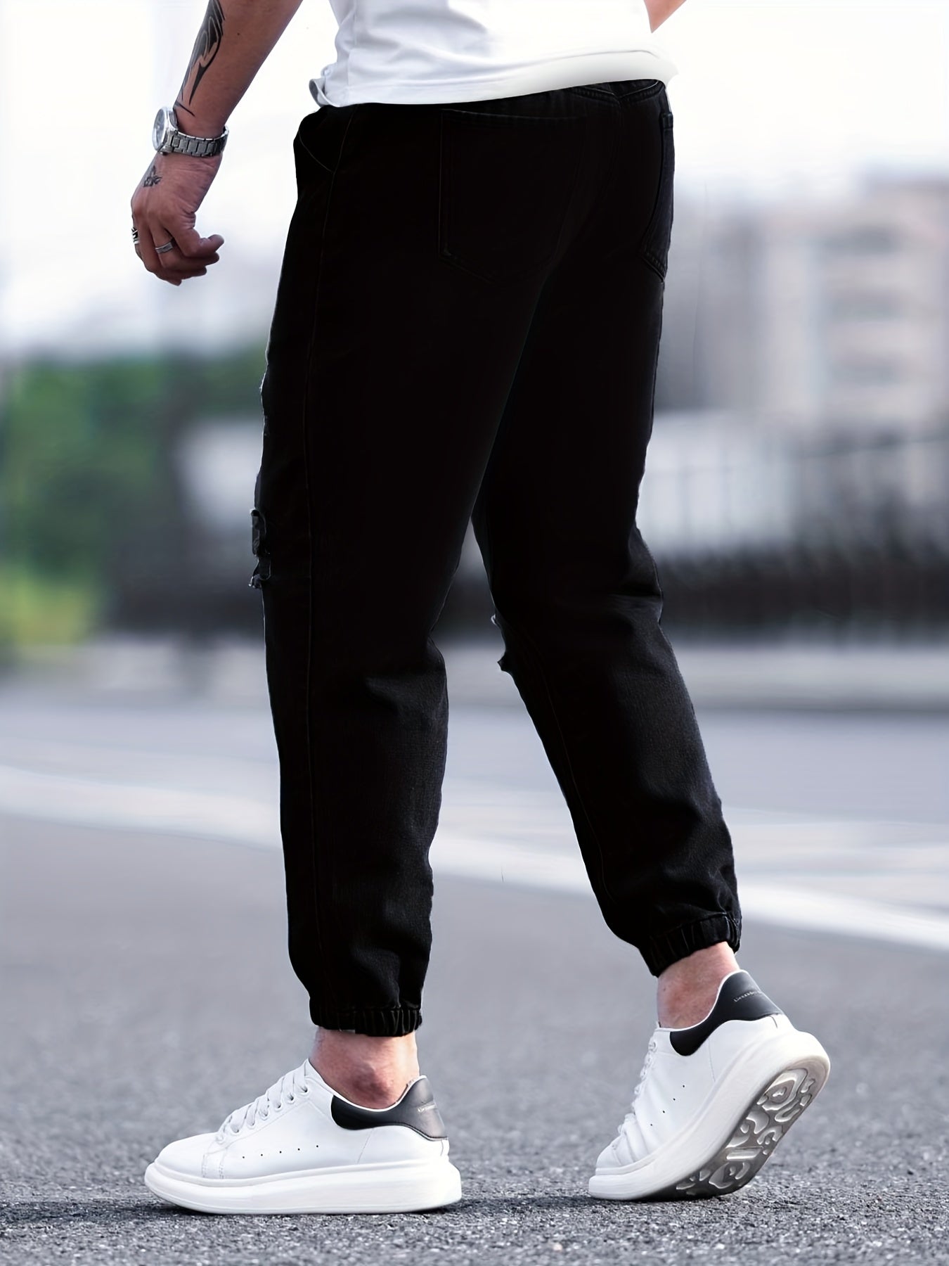 Men's Casual Loose Cotton Jogger Jeans