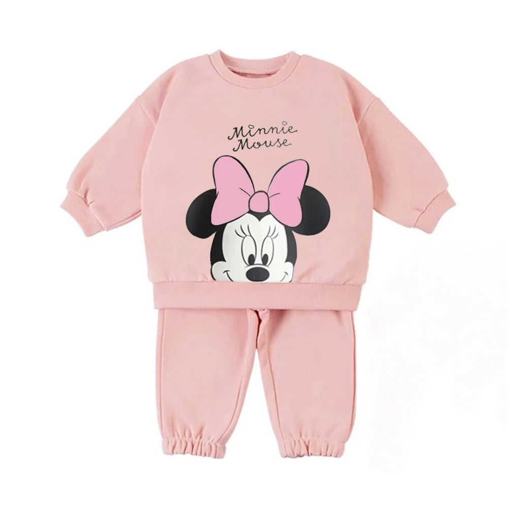 Thermal Fleece Kids Outfits Cartoon Printed Long Sleeve Pullover Top + Pant Winter Autumn Cotton Thickened Infant Clothing