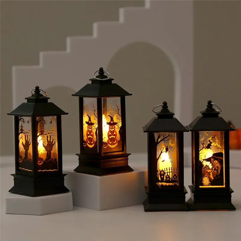 Halloween Decor for Home Led Candles Tea Light Pumpkin Ghost Hanging LED Lantern Lamp Horror Props Halloween Party Bar Decor