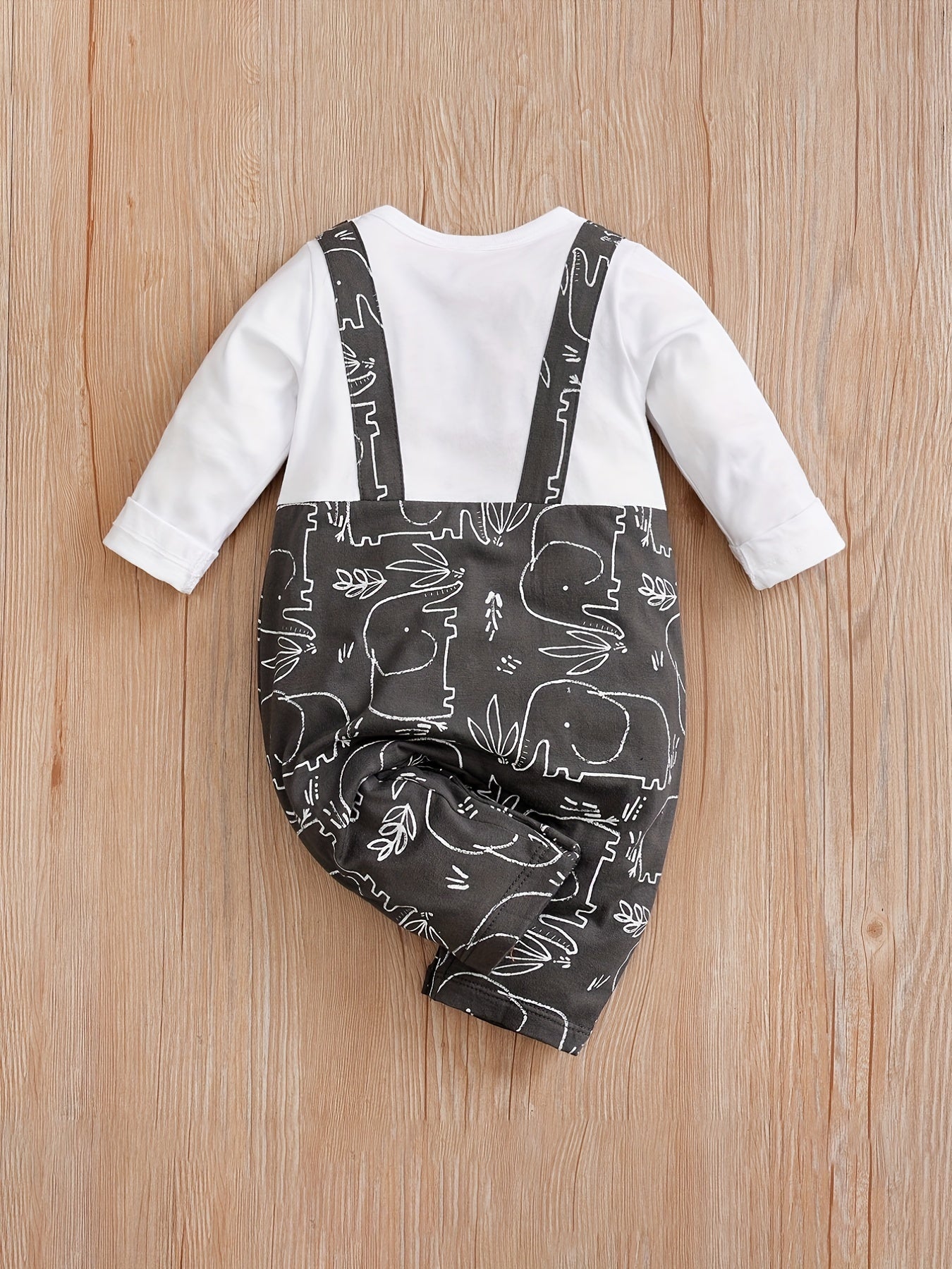 yierying Baby Boys' Long Sleeve Jumpsuit Romper - Mint Green & White Two-in-One Outfit, Soft Everyday diaper-changing onesie for Newborns & Infants, Easy Hand Wash Care, Perfect for Outdoor