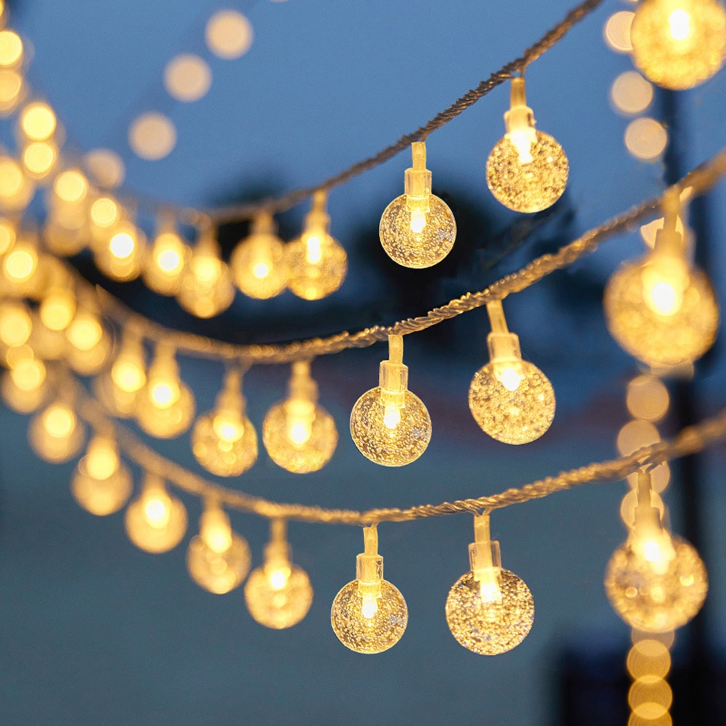 1pc LED Bubble Ball Lamp Series Of Crystal Ball Lamp Room Outdoor Garden Decoration Eid Al-Adha Mubarak