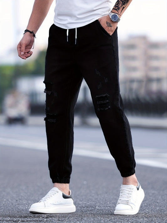 Men's Casual Loose Cotton Jogger Jeans