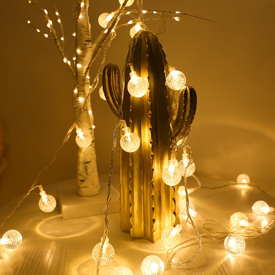 1pc LED Bubble Ball Lamp Series Of Crystal Ball Lamp Room Outdoor Garden Decoration Eid Al-Adha Mubarak