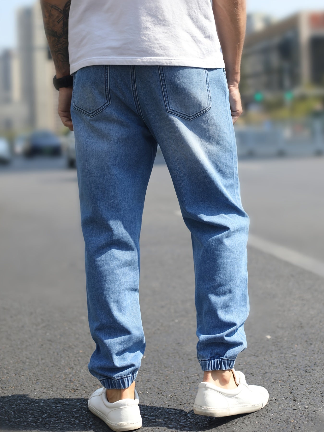 Men's Casual Loose Cotton Jogger Jeans