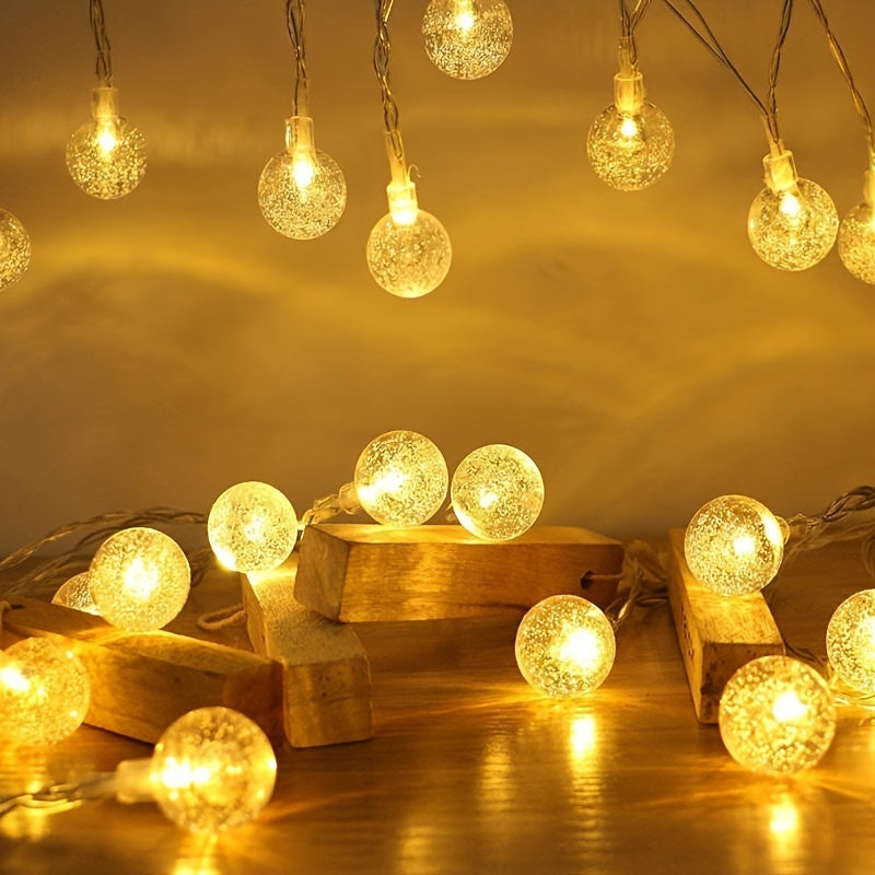 1pc LED Bubble Ball Lamp Series Of Crystal Ball Lamp Room Outdoor Garden Decoration Eid Al-Adha Mubarak