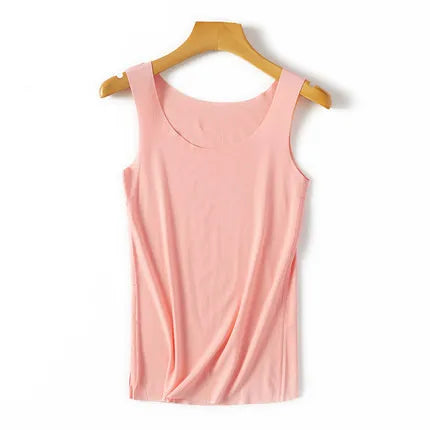 High Quality 2022Summer Solid Seamless Women Tank Tops Soft Modal Vest Sleeveless T Shirt Female White Tanks No-trace TOPS