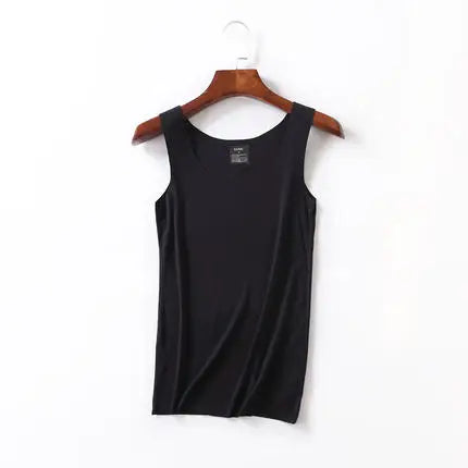High Quality 2022Summer Solid Seamless Women Tank Tops Soft Modal Vest Sleeveless T Shirt Female White Tanks No-trace TOPS