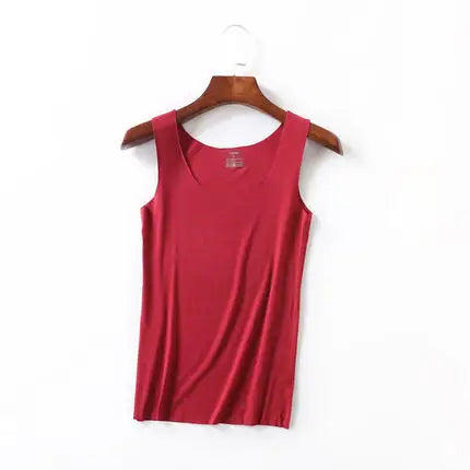 High Quality 2022Summer Solid Seamless Women Tank Tops Soft Modal Vest Sleeveless T Shirt Female White Tanks No-trace TOPS