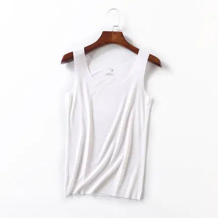 High Quality 2022Summer Solid Seamless Women Tank Tops Soft Modal Vest Sleeveless T Shirt Female White Tanks No-trace TOPS