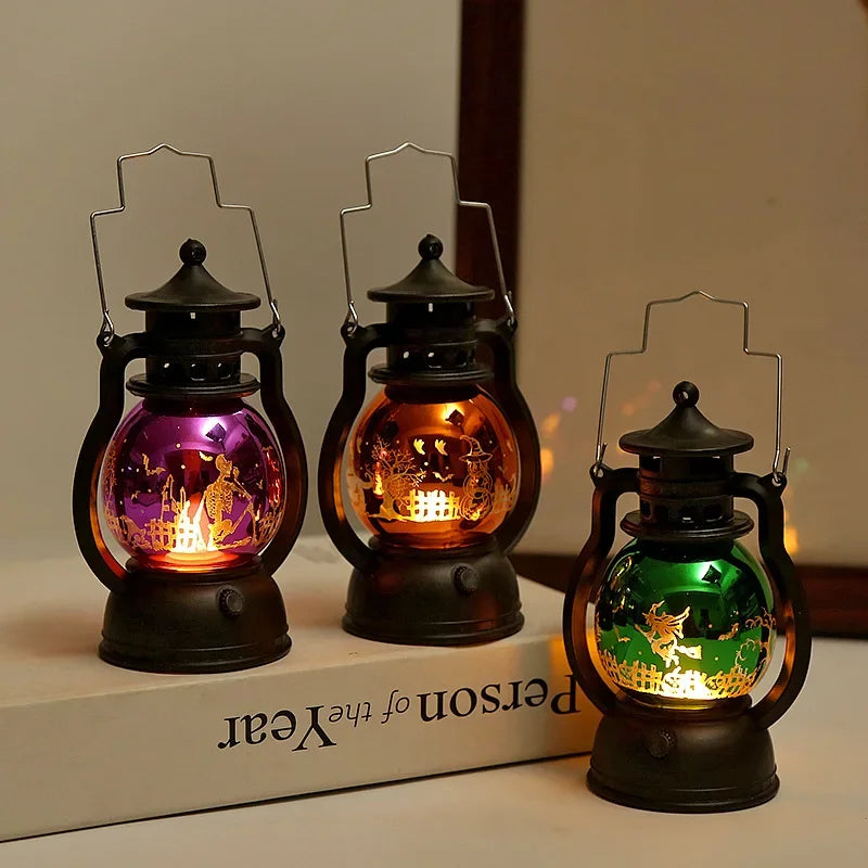 Halloween Decor for Home Led Candles Tea Light Pumpkin Ghost Hanging LED Lantern Lamp Horror Props Halloween Party Bar Decor
