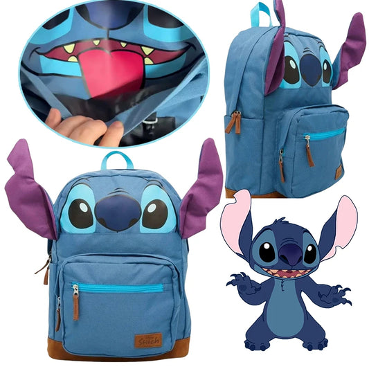 Disney Stitch Backpack Large Capacity School Bag for Boys Girls Computer 14 Inches Fashion Schoolbag Anime Storage Shoulder Bag