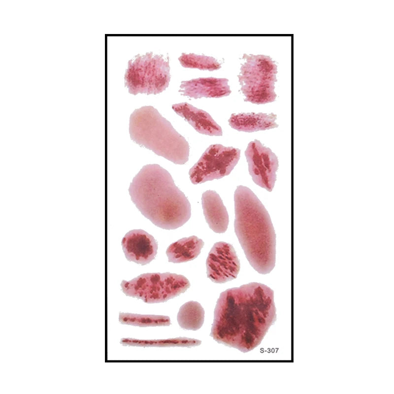 6pcs Halloween Bloody Wound Tattoo Stickers Trick Scary Waterproof Temporary Tattoo DIY Fake Tattoo Halloween Party Decoration
