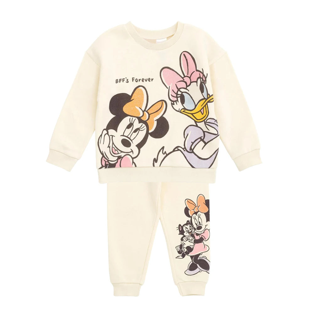 Thermal Fleece Kids Outfits Cartoon Printed Long Sleeve Pullover Top + Pant Winter Autumn Cotton Thickened Infant Clothing