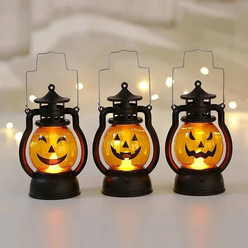 Halloween Decor for Home Led Candles Tea Light Pumpkin Ghost Hanging LED Lantern Lamp Horror Props Halloween Party Bar Decor