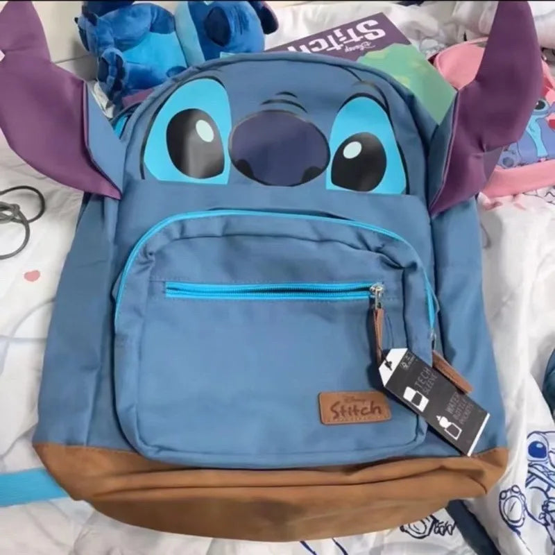 Disney Stitch Backpack Large Capacity School Bag for Boys Girls Computer 14 Inches Fashion Schoolbag Anime Storage Shoulder Bag