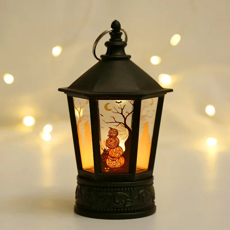 Halloween Decor for Home Led Candles Tea Light Pumpkin Ghost Hanging LED Lantern Lamp Horror Props Halloween Party Bar Decor