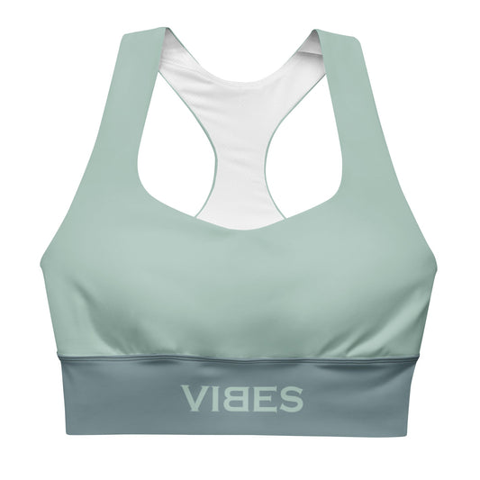 TOV Langer Sport-BH | VIBES (Graublau/Türkis)
